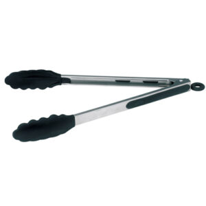 TENAZA ACERO INOXIDABLE PUNTA SILICONA RESISTENTE AL CALOR 210° C